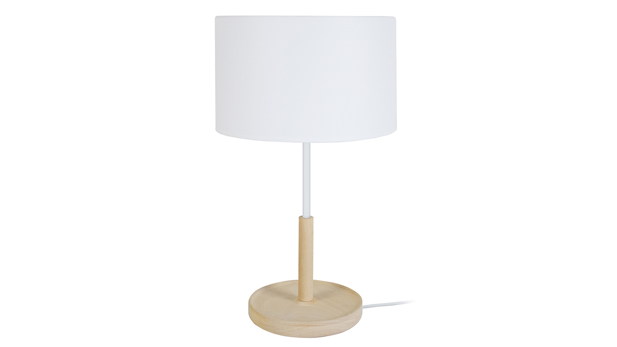 Lampe  poser design bois blanc ELIOT
