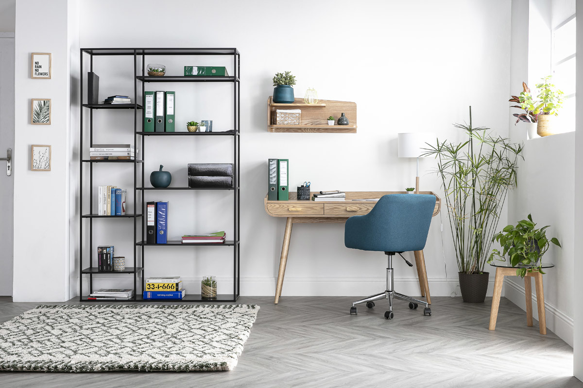 Lampe � poser design bois blanc ELIOT