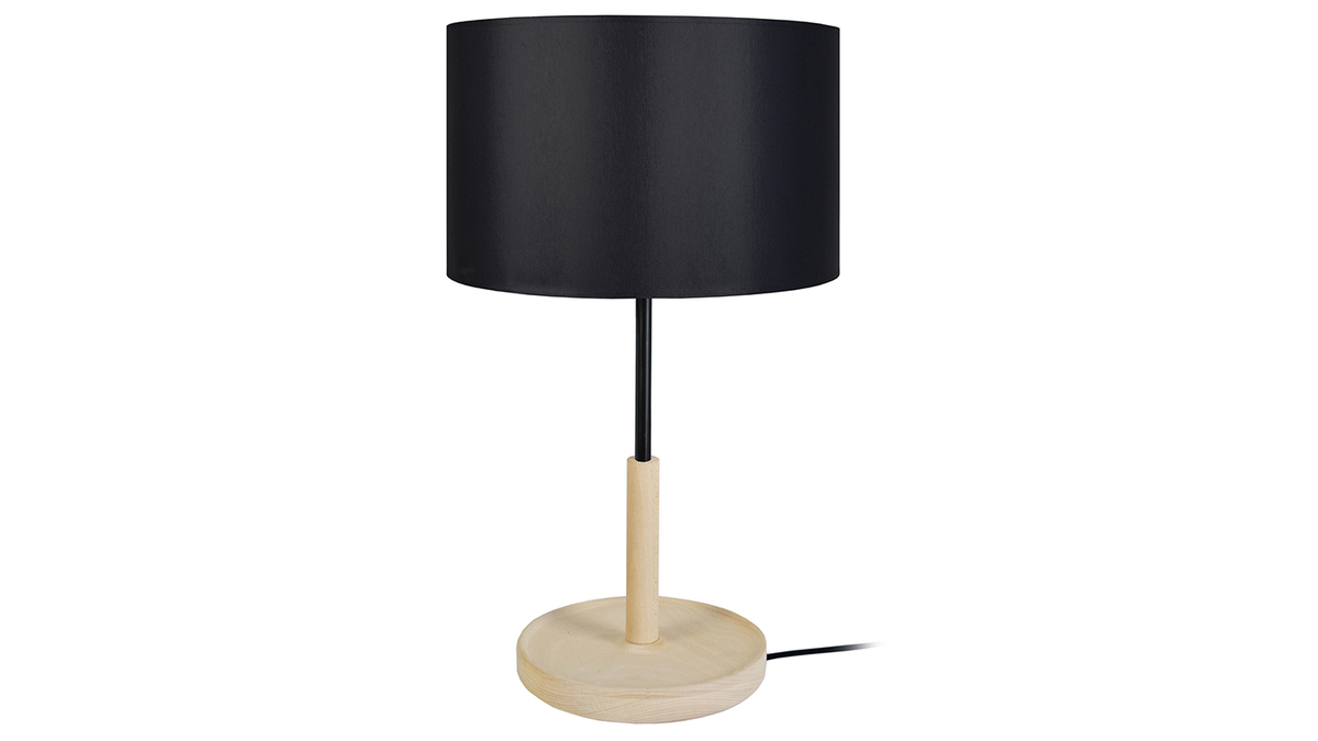 Lampe  poser design bois noir ELIOT