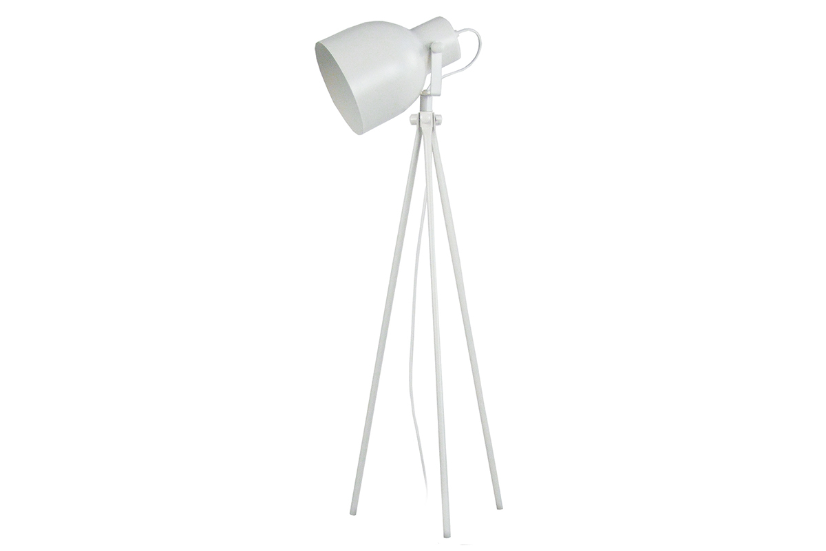 Lampe � poser design tr�pied acier blanc CITY