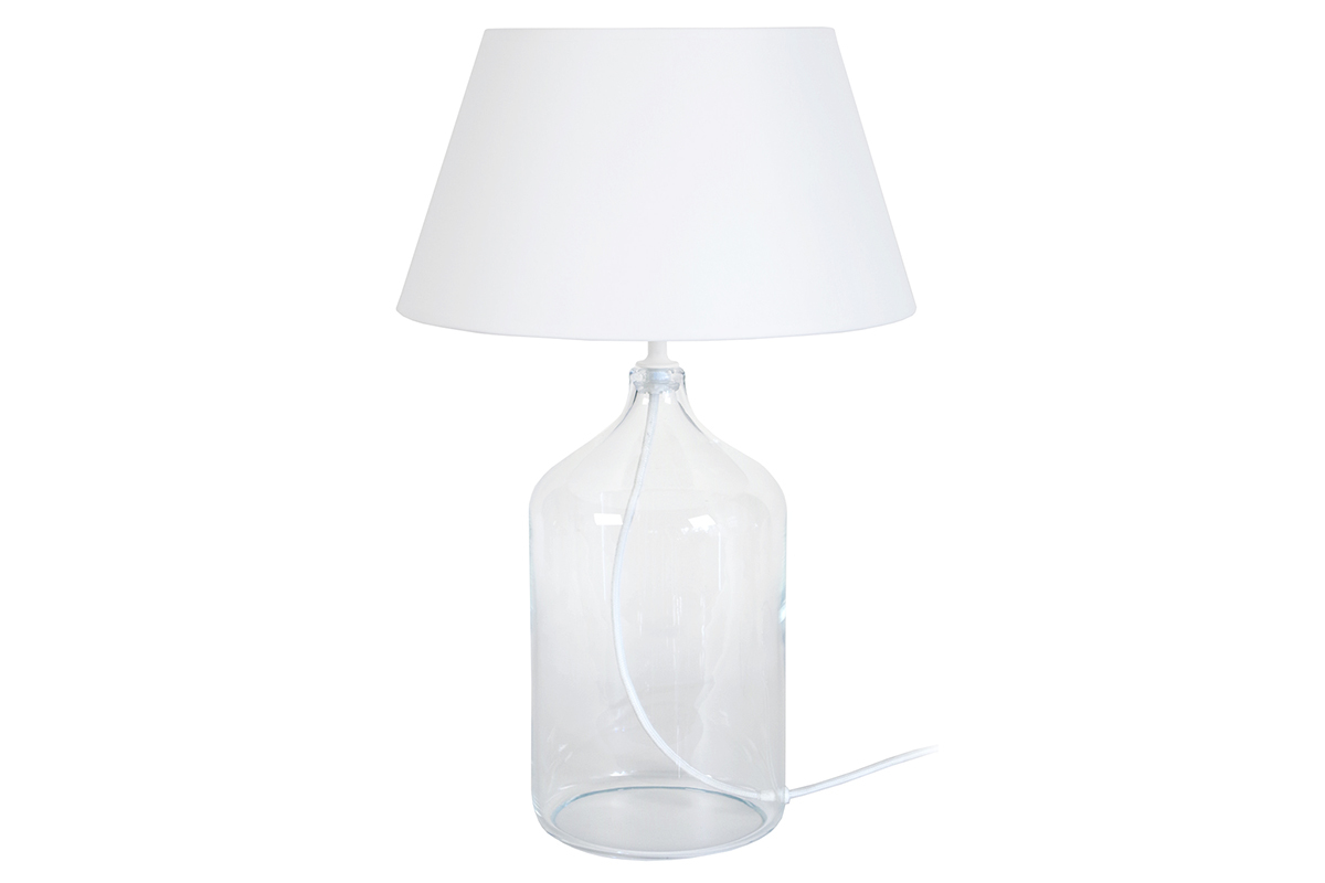 Lampe � poser design verre et blanc TRAVEL