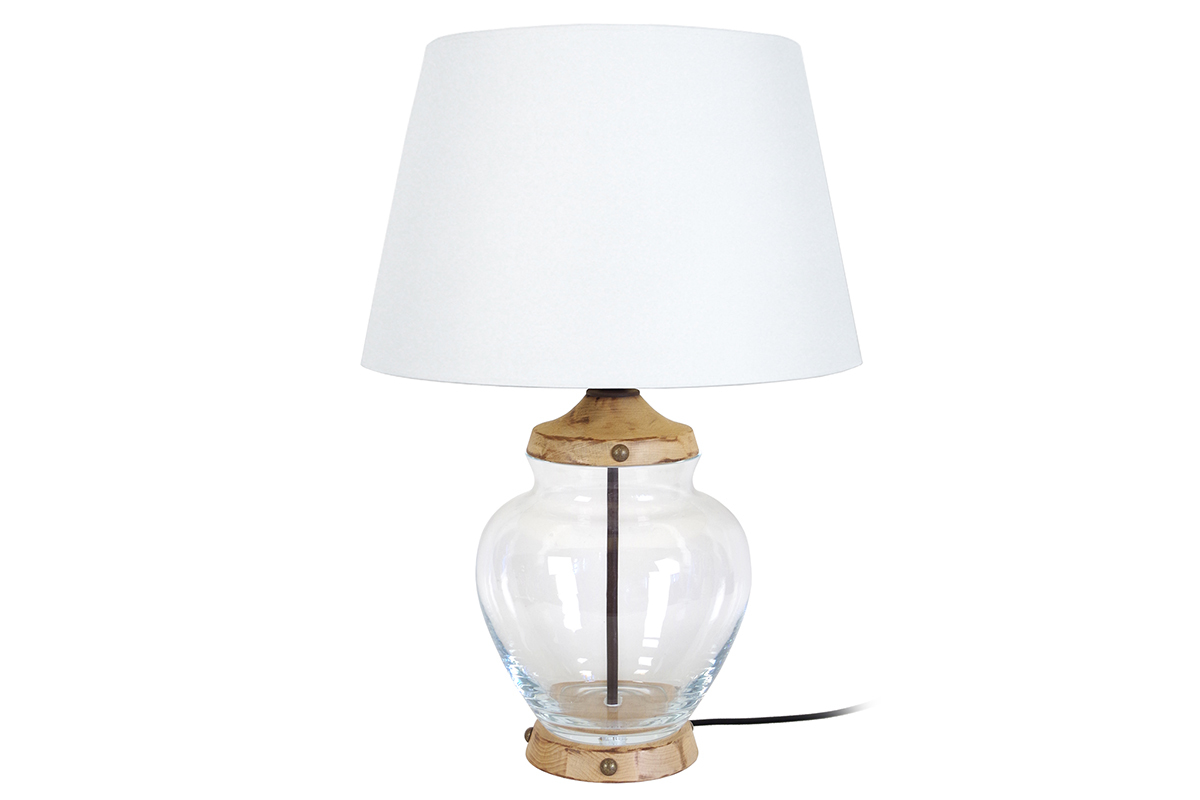 Lampe � poser design verre et bois PUKKA