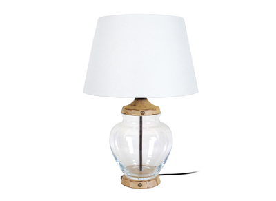 Lampe à poser design verre et bois PUKKA - Lampe à poser design verre et bois PUKKA