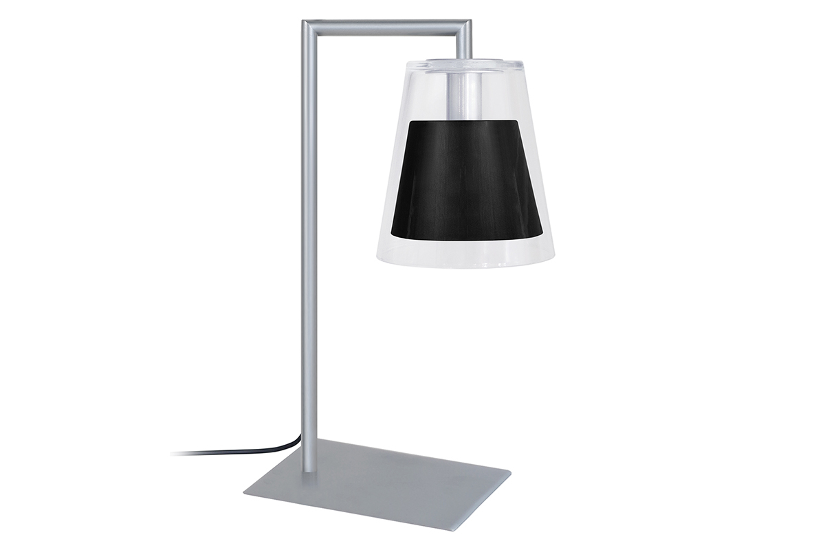 Lampe � poser design verre et m�tal noir ACROSS