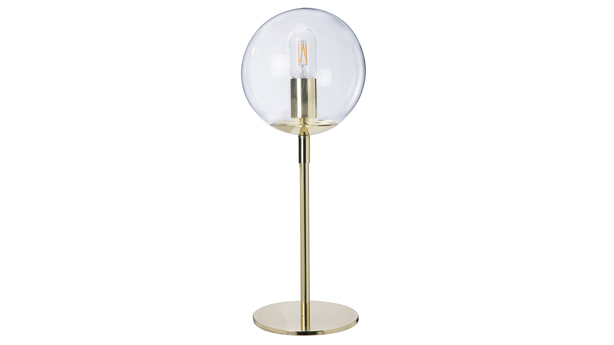 Lampe  poser en mtal dor et verre SOAP