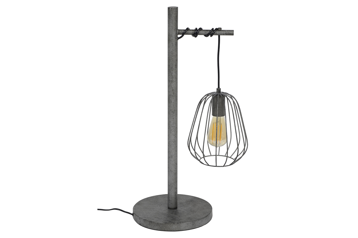 Lampe  poser industrielle en mtal finition argent ancien JELLY