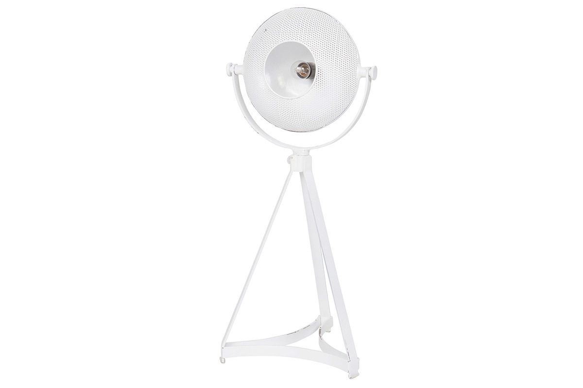 Lampe � poser industrielle m�tal blanc BLOUM