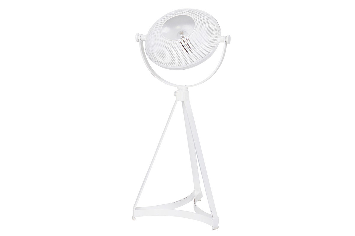 Lampe � poser industrielle m�tal blanc BLOUM