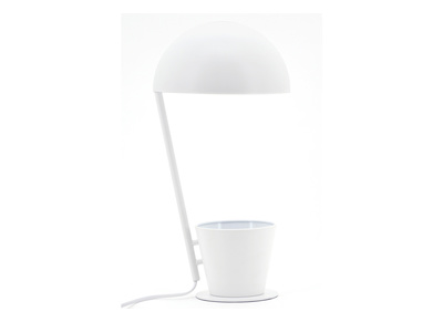 Lampe &agrave; poser pot &agrave; crayon en m&eacute;tal blanc PENNY