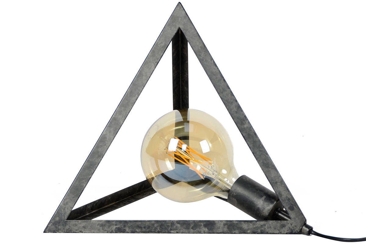 Lampe � poser pyramide argent vieilli LOUVRE