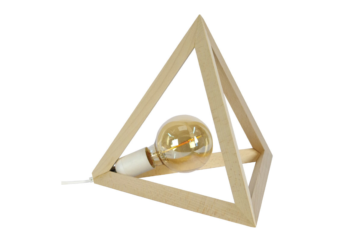 Lampe � poser pyramide en bois DUNE