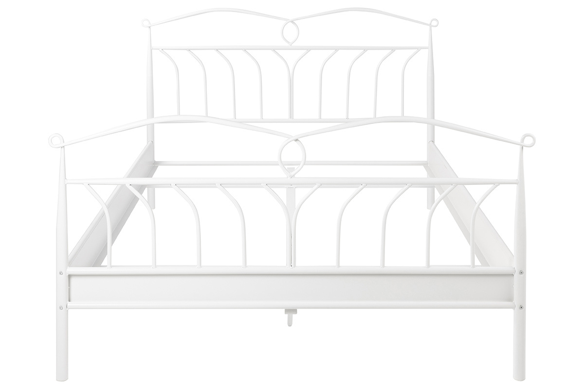 Lit 2 places 140x200 cm en m�tal blanc NOTTE