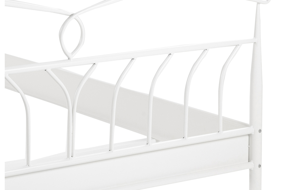 Lit 2 places 140x200 cm en m�tal blanc NOTTE