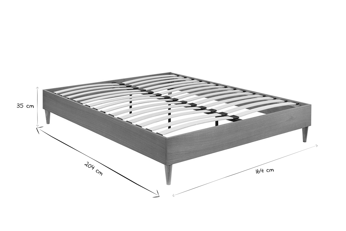 Lit 2 places 160x200 cm bois fonc� AYO