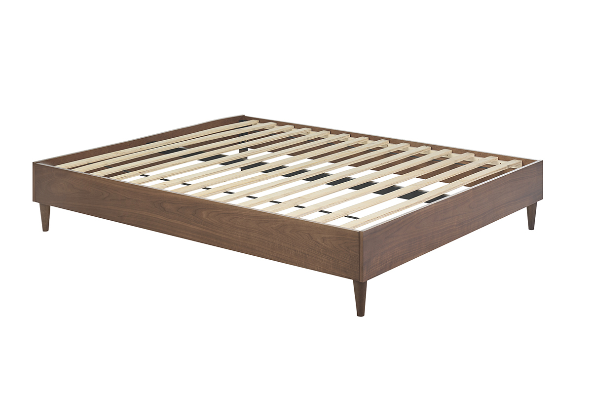 Lit 2 places 160x200 cm bois fonc� AYO
