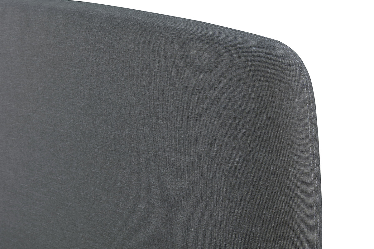 Lit 2 places 160x200 cm en tissu gris fonc� NIELS