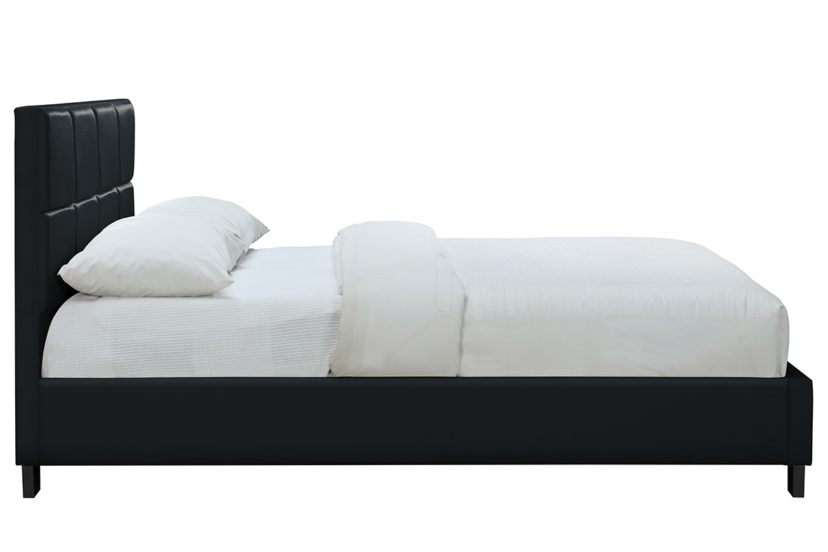 Lit 2 places 160x200 cm noir SOLAL