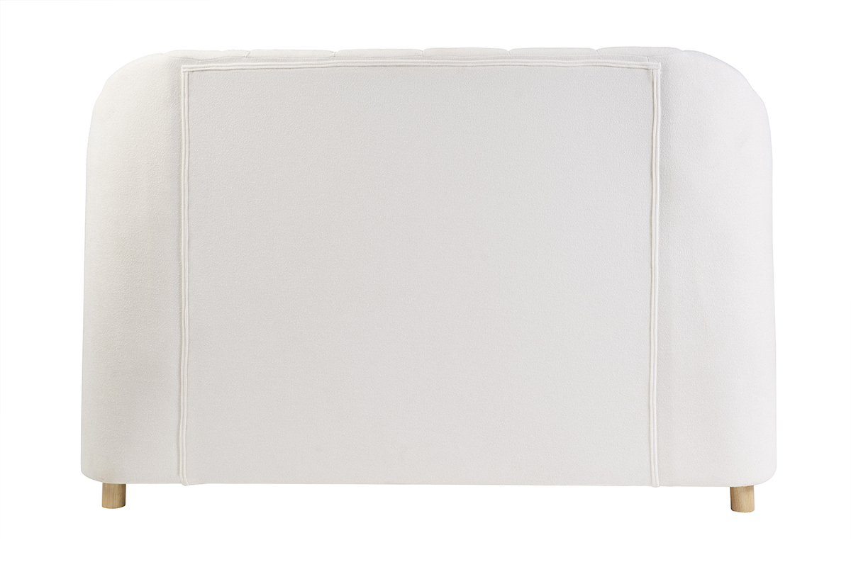 Lit 2 places 160x200 en tissu effet laine boucle ARIELLE