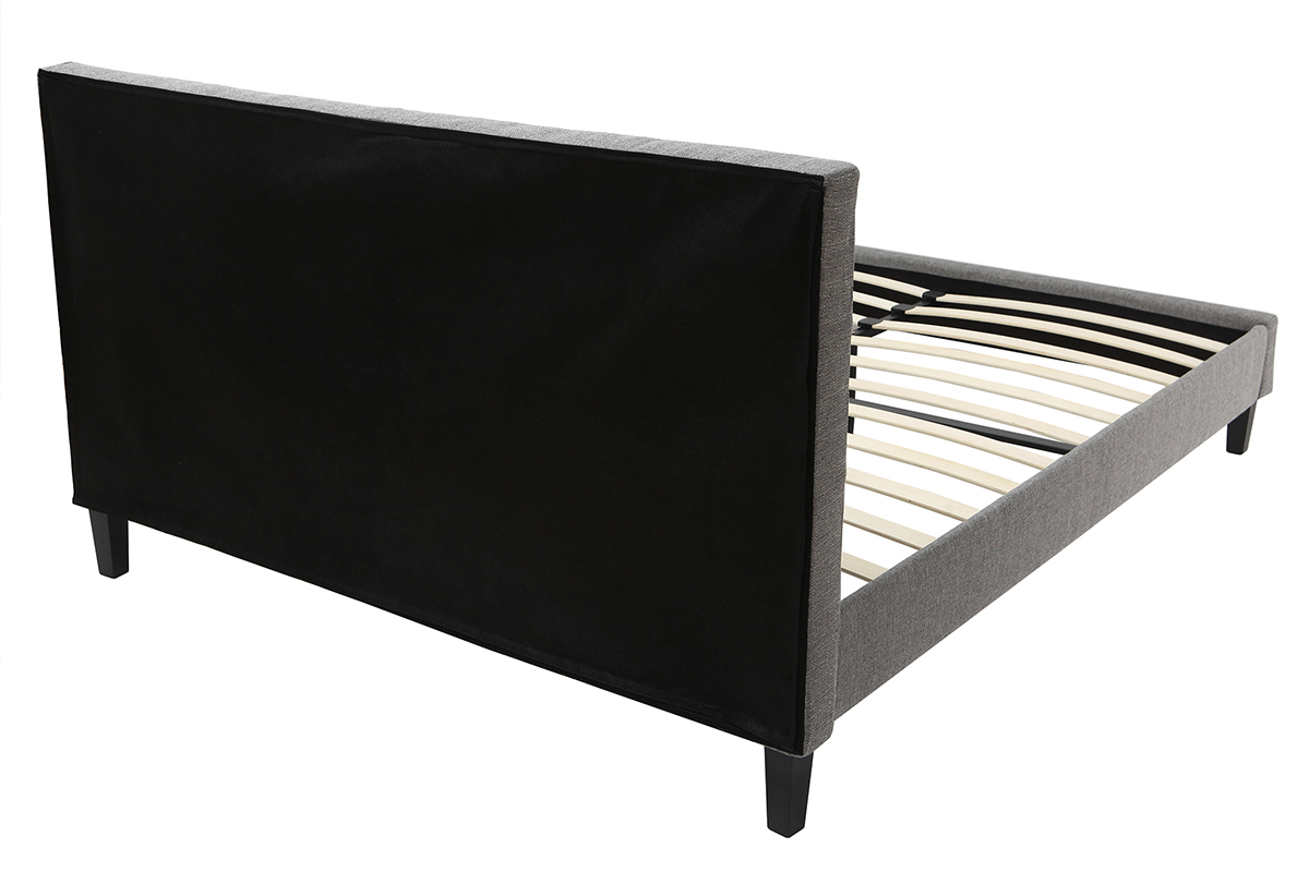 Lit adulte 160x200 cm gris clair EMERY