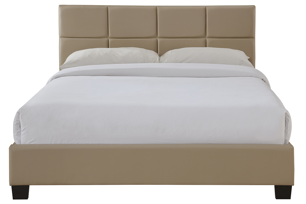 Lit adulte moderne 160 x 200 cm taupe SOLAL
