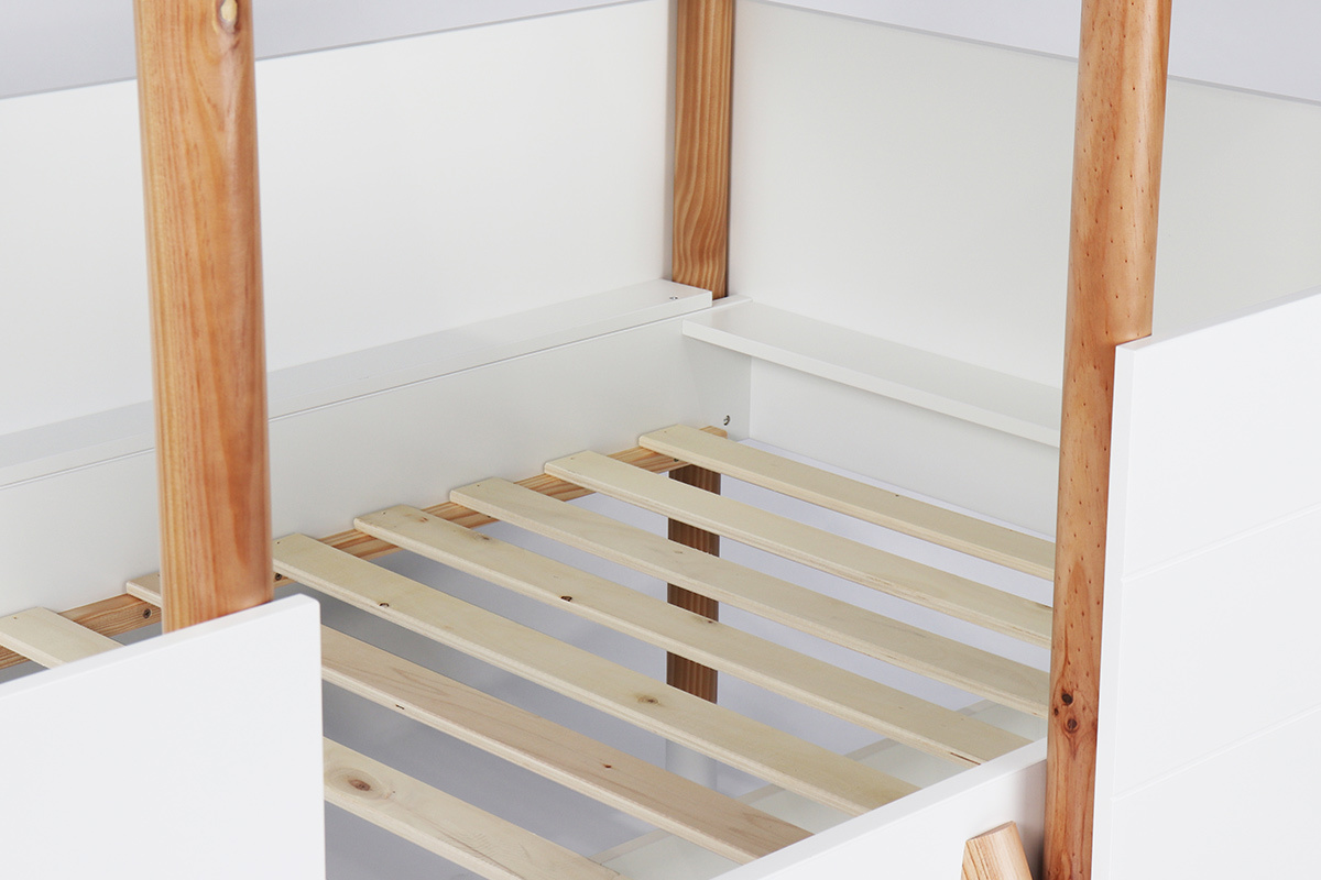 Lit cabane enfant avec sommier 90 x 190 cm PILOTI