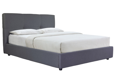 Lit coffre 160 x 200 cm en tissu gris SOGNO