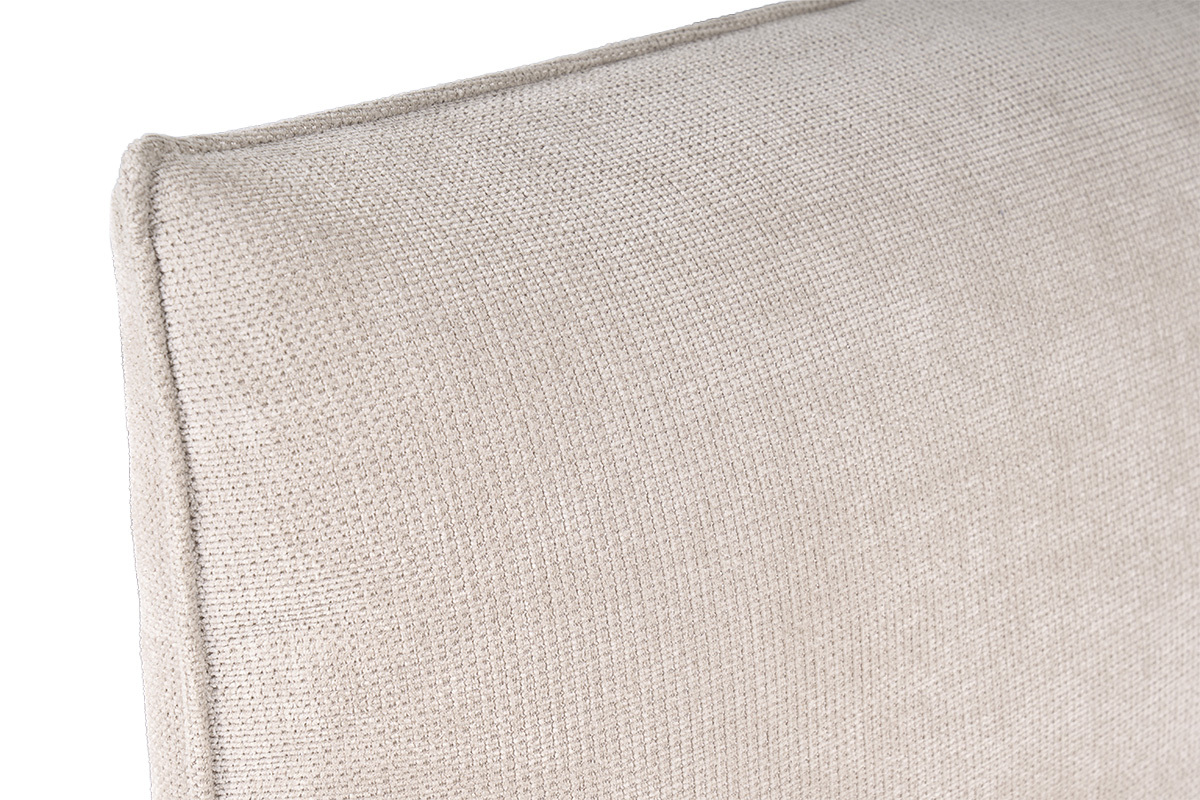 Lit coffre 2 places 160x200 cm en tissu chenille beige VIGO