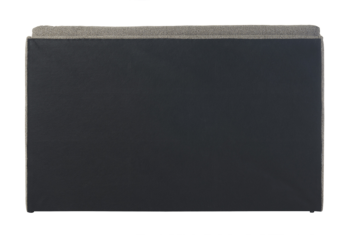 Lit coffre 2 places 160x200 cm en tissu textur taupe HONO