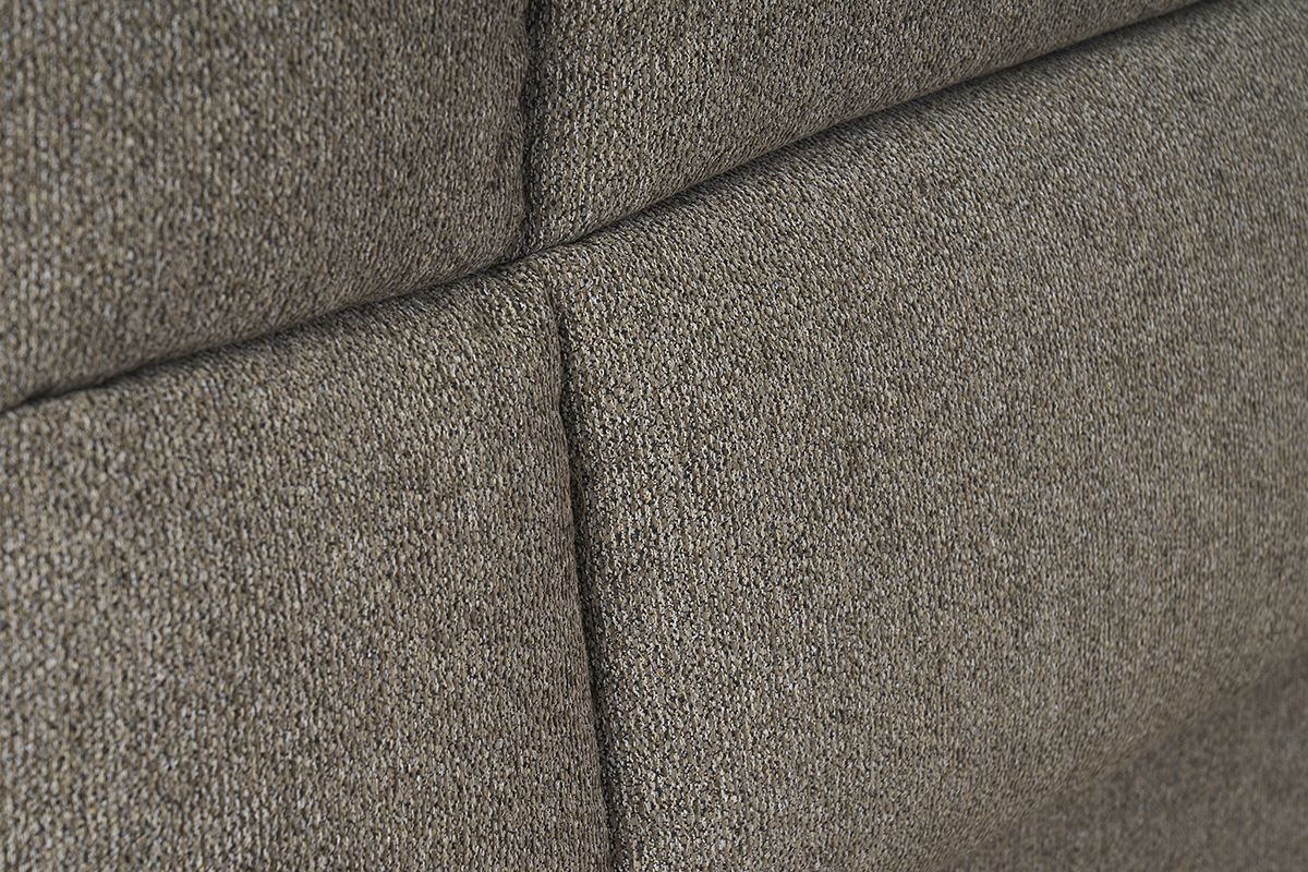 Lit coffre 2 places 160x200 cm en tissu textur taupe HONO