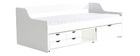 Lit enfant &agrave; tiroirs 90x190 blanc CLEO