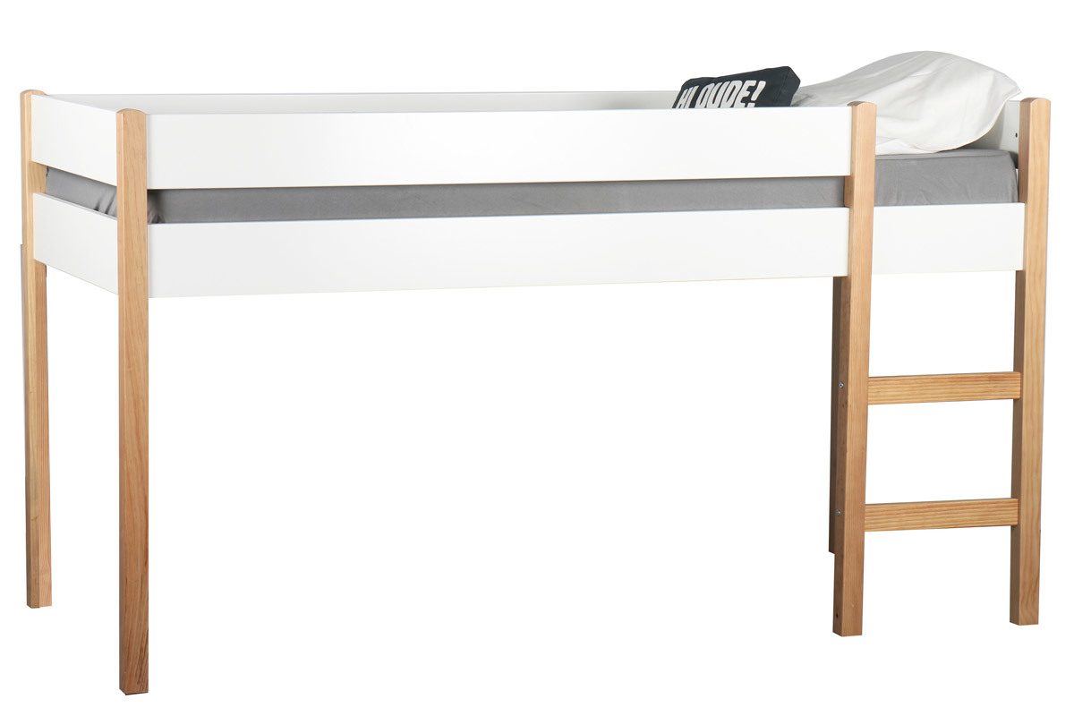 Lit enfant surlev en pin blanc ALTO