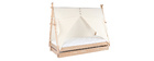 Lit enfant tipi avec rangement bois et coton naturel APACHE