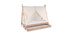 Lit enfant tipi avec rangement bois et coton naturel APACHE