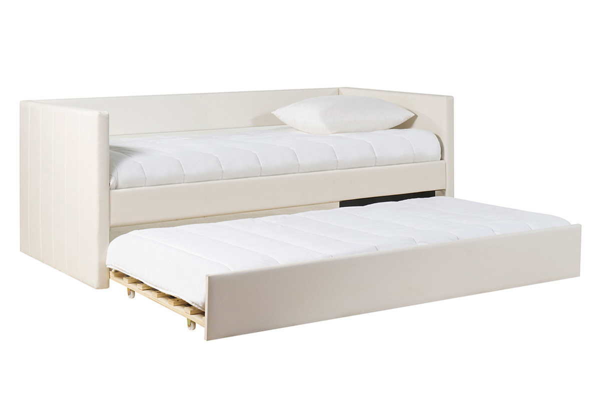 Lit gigogne blanc 90x190 cm ELIE