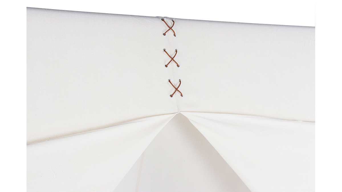 Lit tipi avec rangement bois et coton naturel APACHE