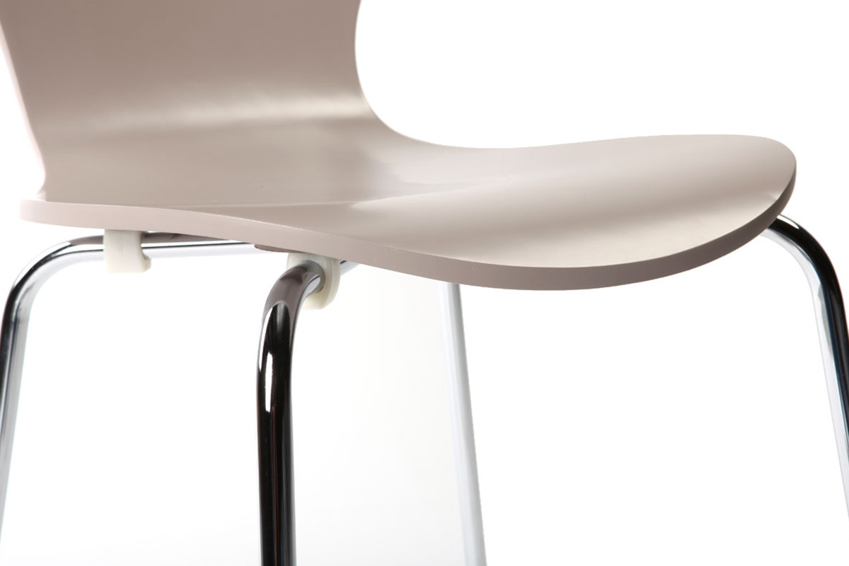 Lot de 2 chaises design empilables taupes NEW ABIGAIL