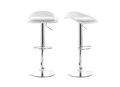 Lot de 2 tabourets de bar design blanc SYRIUS