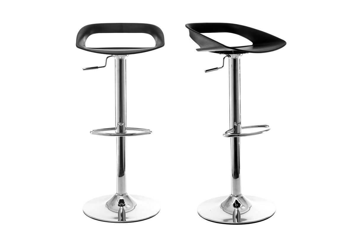 Lot de 2 tabourets de bar design noir PHENIX