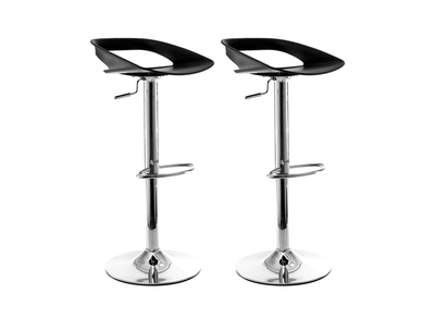 Lot de 2 tabourets de bar design noir PHENIX