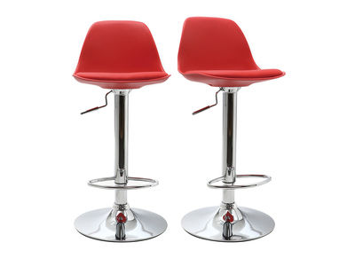 Lot de 2 tabourets de bar design rouges STEEVY