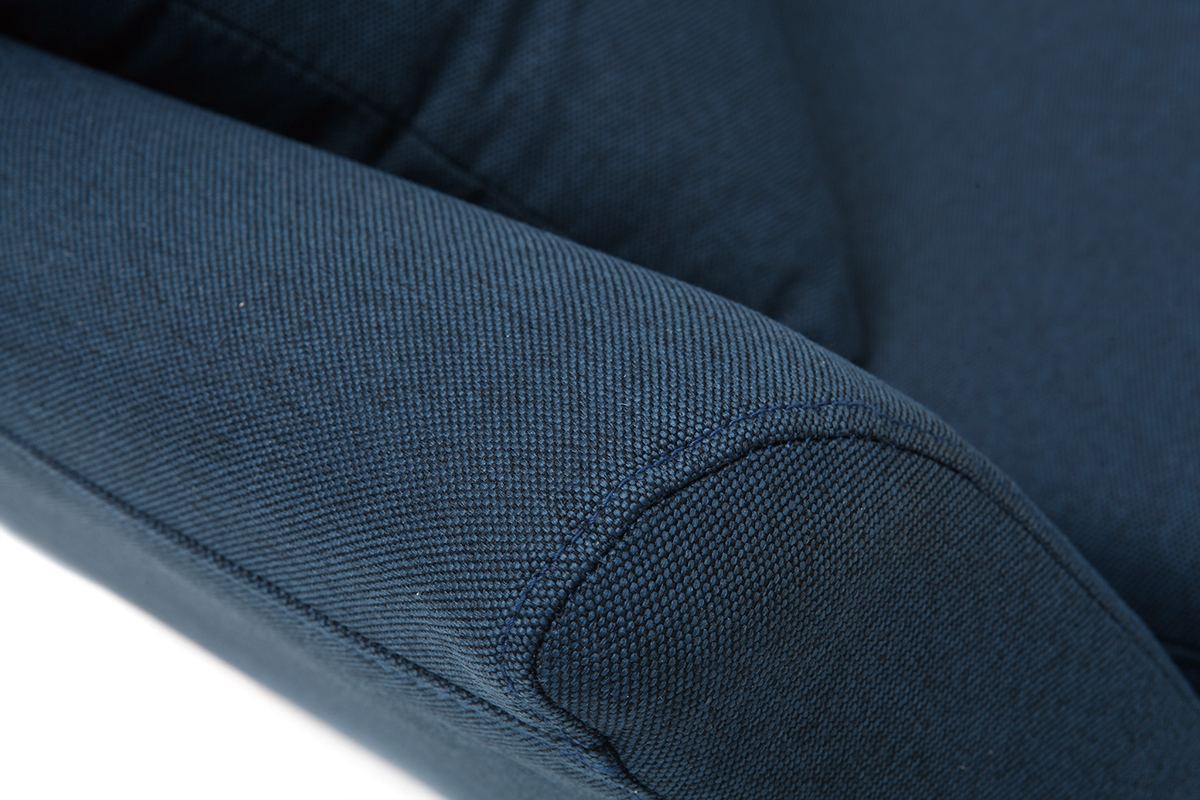 M�ridienne 3 places bleu pieds bois ch�ne NARA