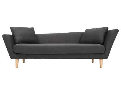 M&eacute;ridienne 3 places gris anthracite  pieds bois ch&ecirc;ne NARA