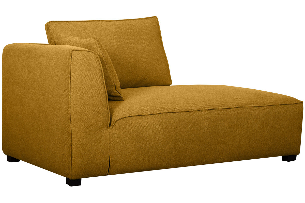 Mridienne angle droit en tissu jaune cumin PLURIEL