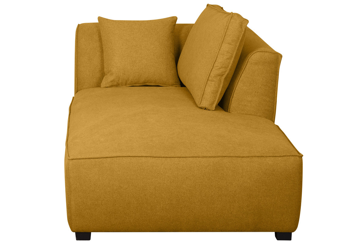 Mridienne angle droit en tissu jaune cumin PLURIEL