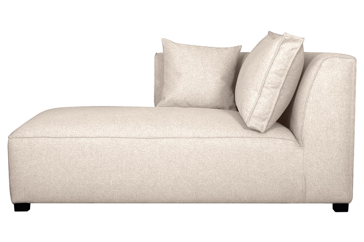 Mridienne angle gauche en tissu beige naturel PLURIEL
