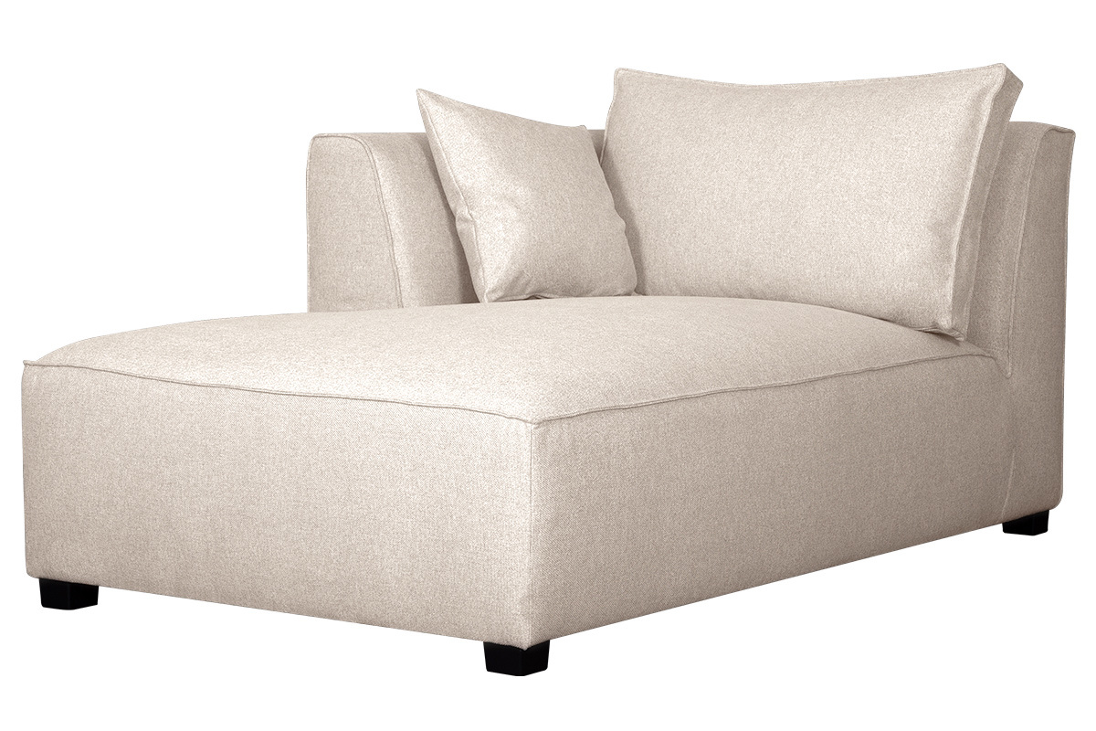 Mridienne angle gauche en tissu beige naturel PLURIEL