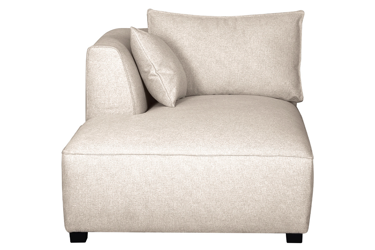 Mridienne angle gauche en tissu beige naturel PLURIEL