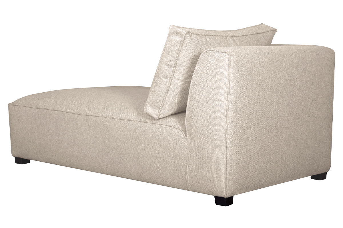 Mridienne angle gauche en tissu beige naturel PLURIEL