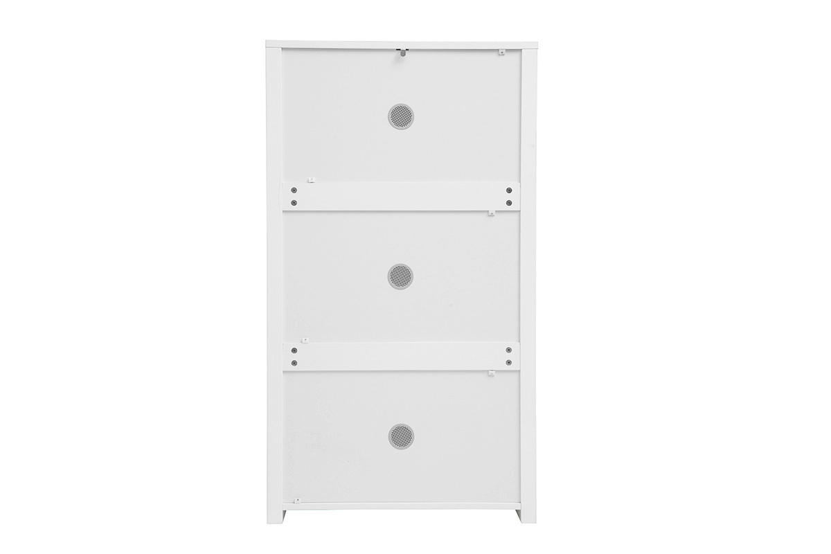 Meuble  chaussures 3 portes finition blanc laqu brillant L68 cm KIRK