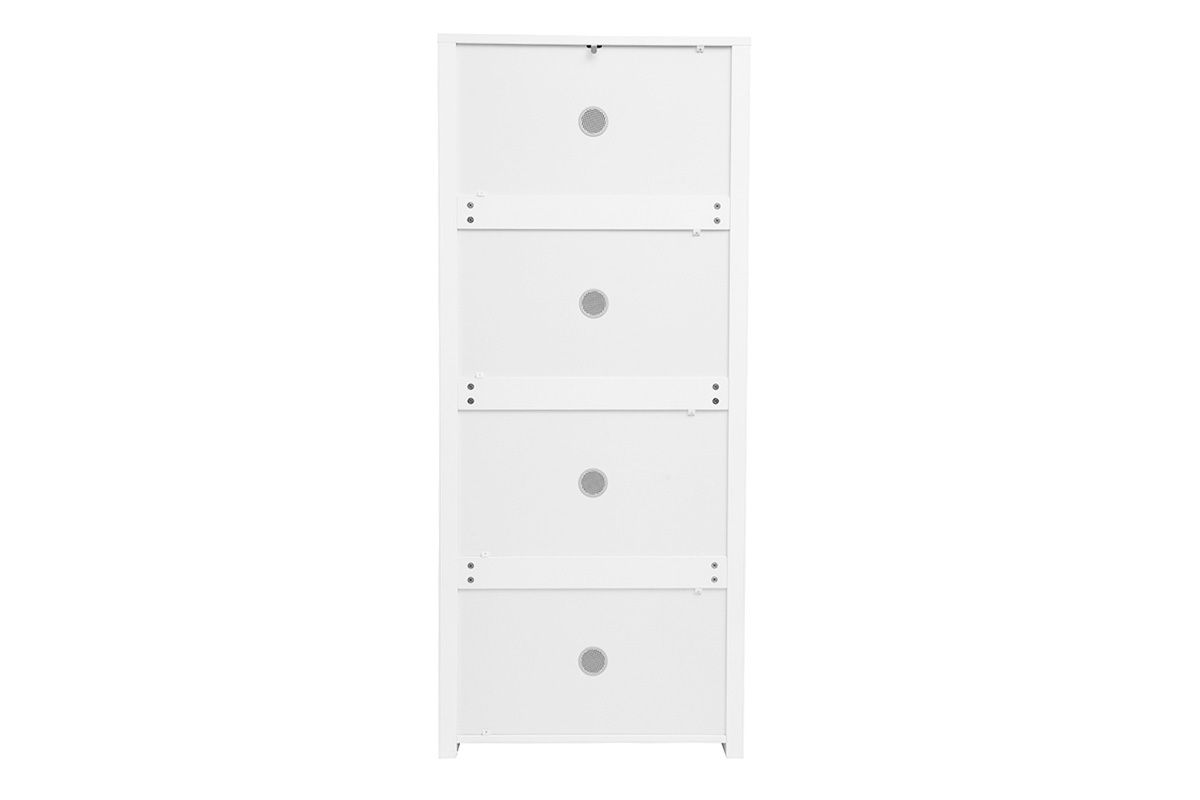 Meuble  chaussures 4 portes finition blanc laqu brillant L68 cm KIRK